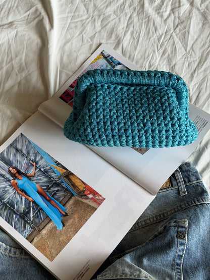 CLOUD bag standard// azzurra lurex con manico