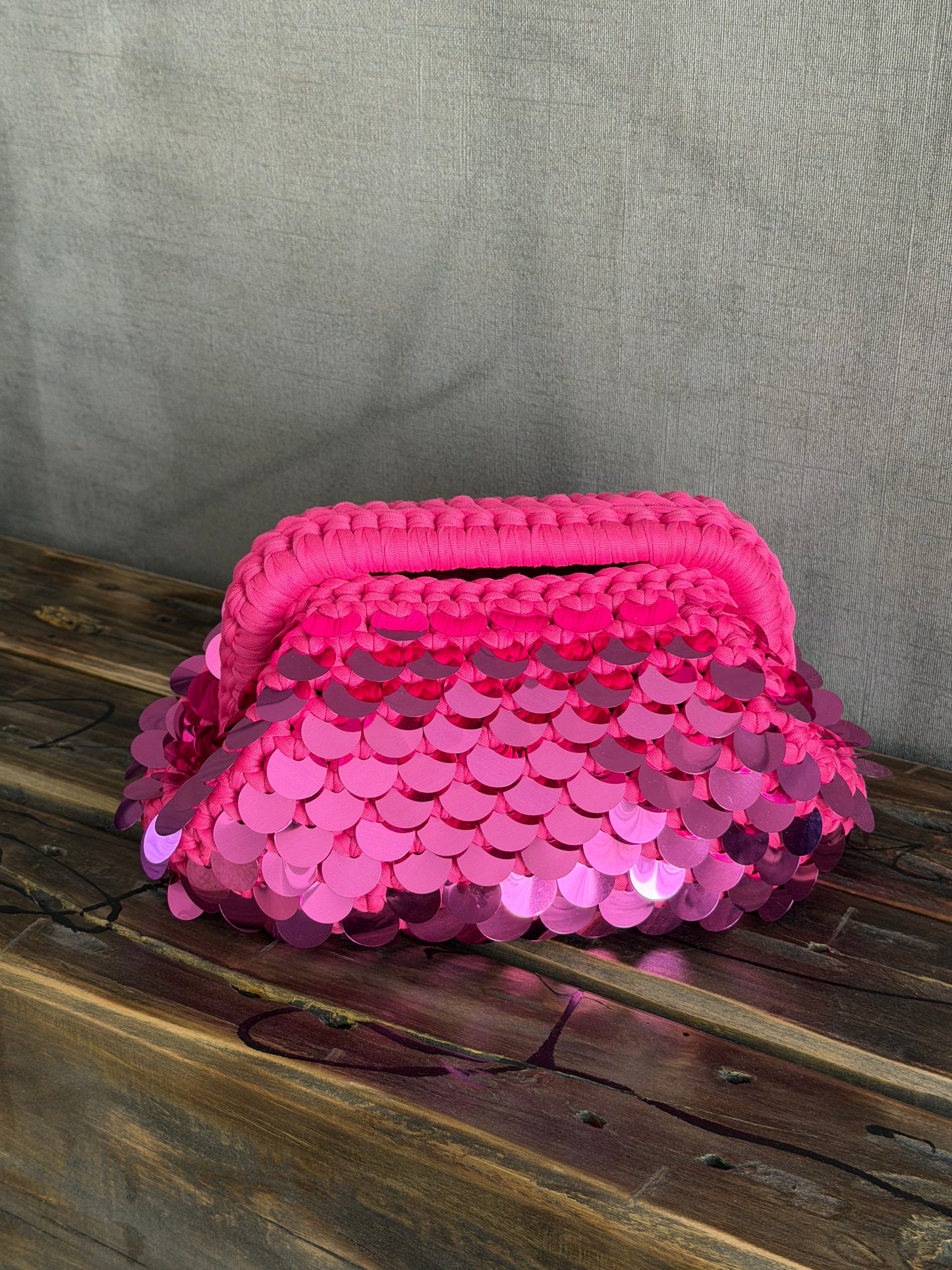 DISCO CLOUD bag standard// fucsia con manico
