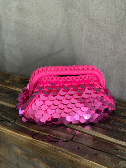 DISCO CLOUD bag standard// fucsia con manico