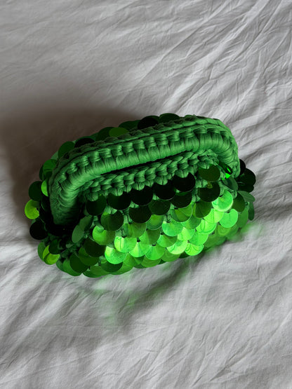 DISCO CLOUD bag mini// verde con manico