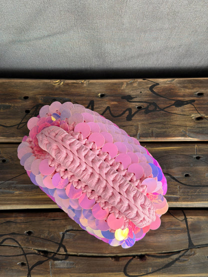DISCO CLOUD bag mini//rosa con manico