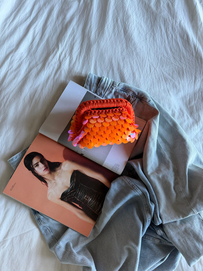 DISCO CLOUD bag mini// holo arancio con manico