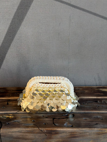 DISCO CLOUD bag mini//avorio con manico