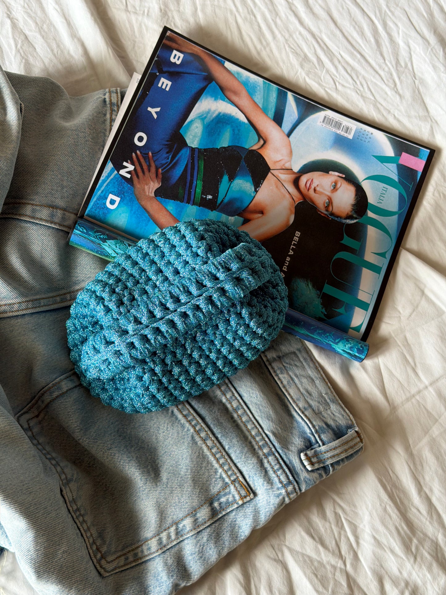 CLOUD bag mini// azzurra lurex