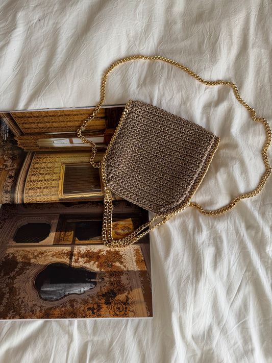 STAR bag mini// nocciola lurex