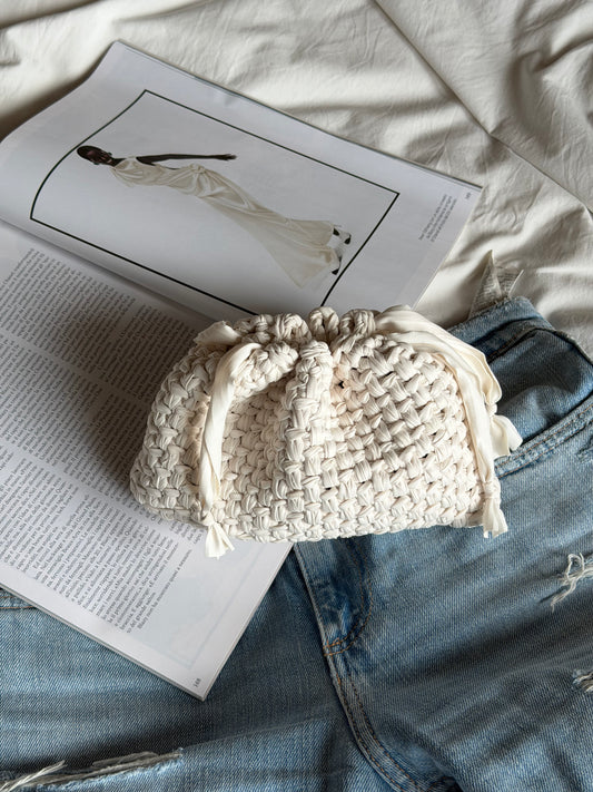 BUBBLE bag mini// ecopelle panna