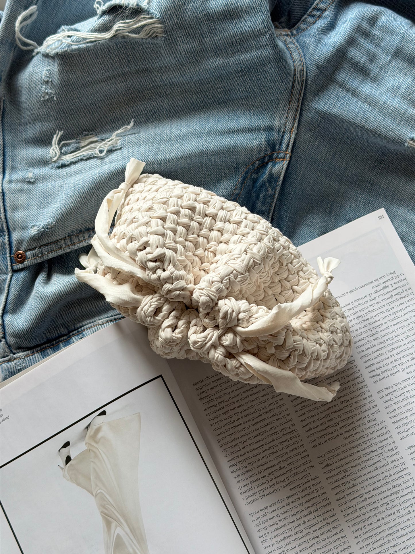 BUBBLE bag mini// ecopelle panna