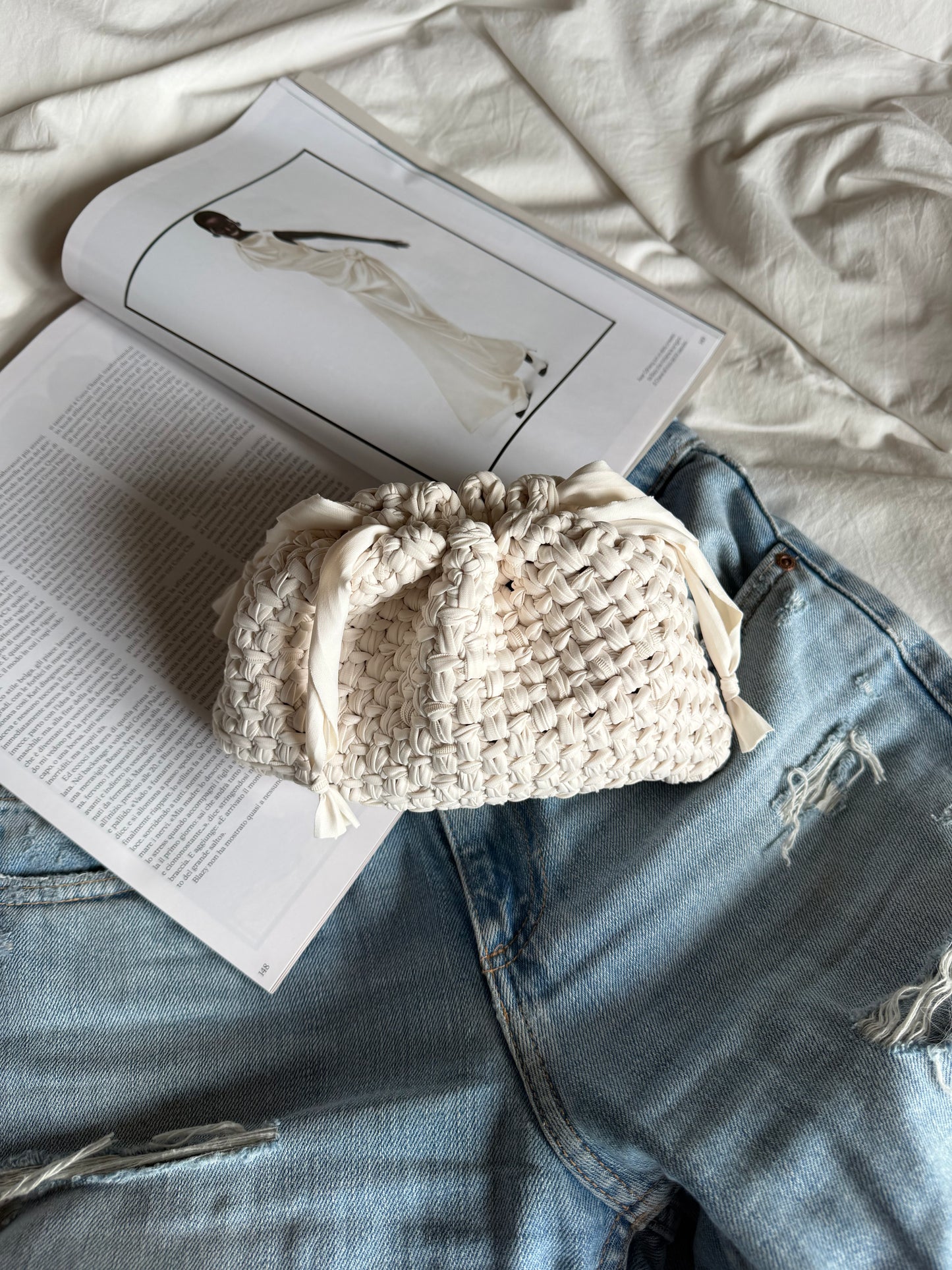 BUBBLE bag mini// ecopelle panna