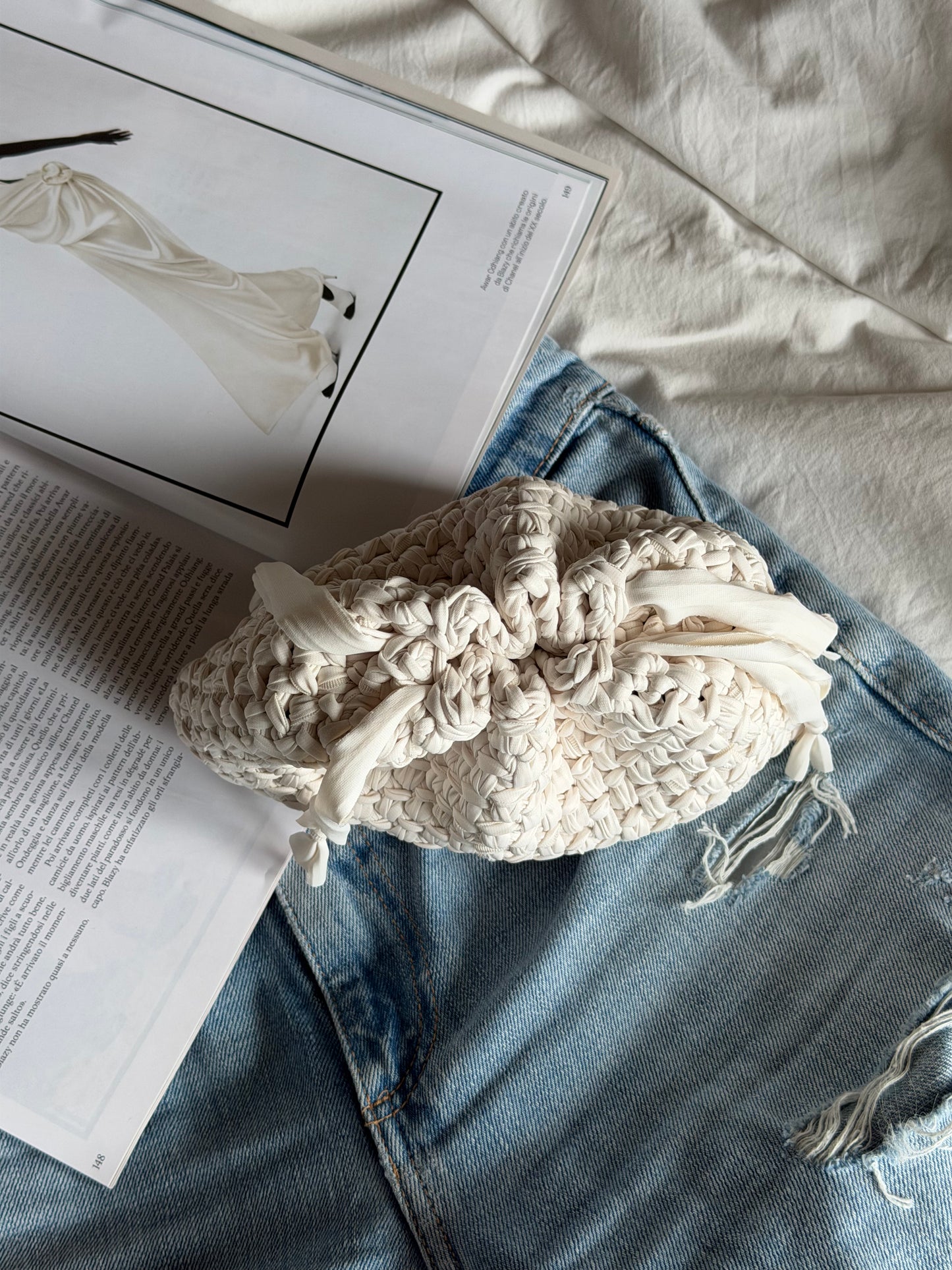 BUBBLE bag mini// ecopelle panna