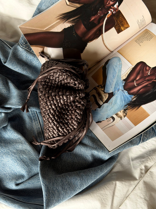 BUBBLE bag mini// ecopelle cioccolato