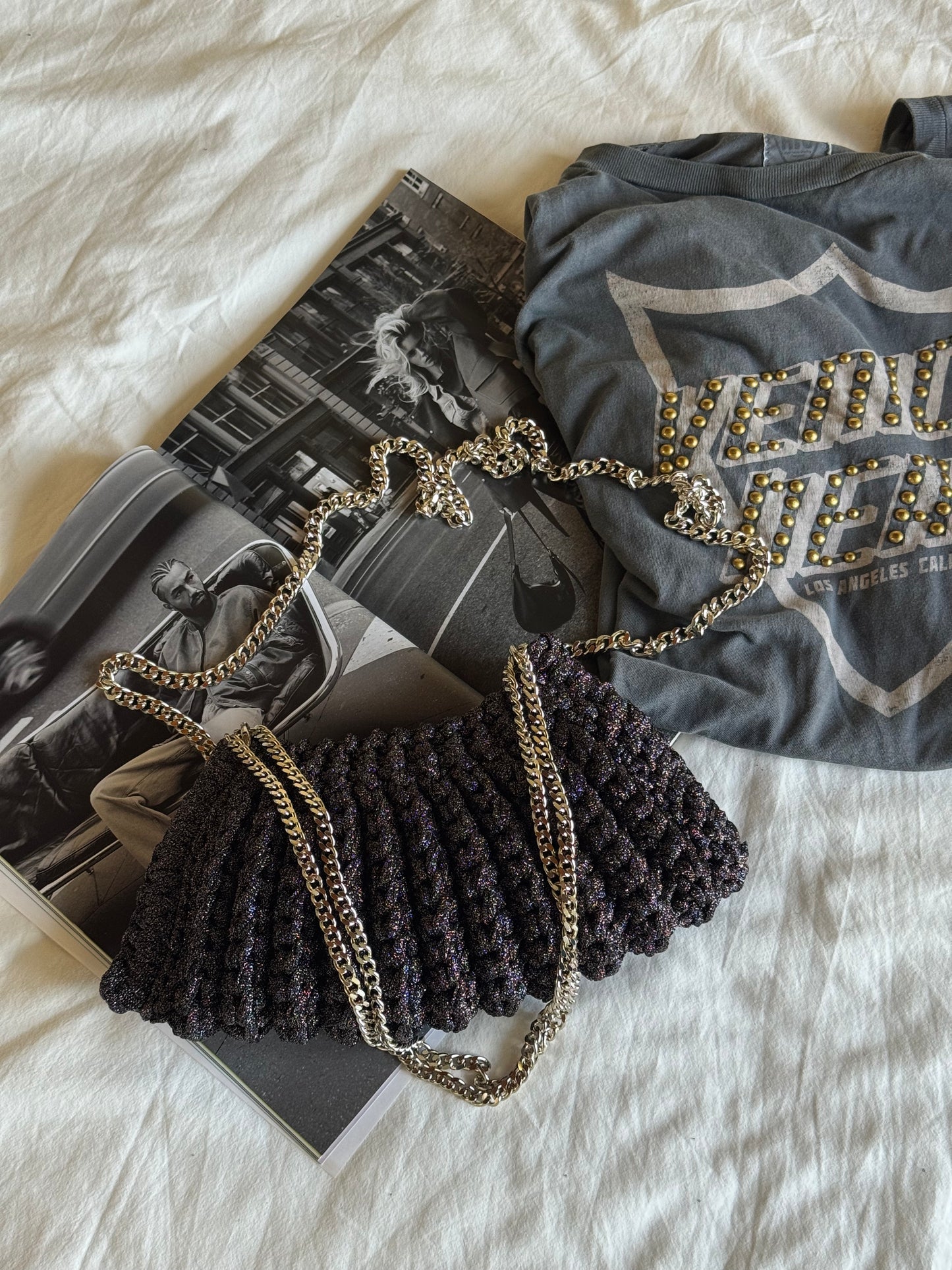 BONBON bag mini// antracite lurex