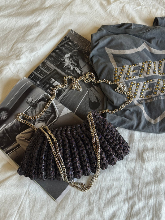 BONBON bag mini// antracite lurex