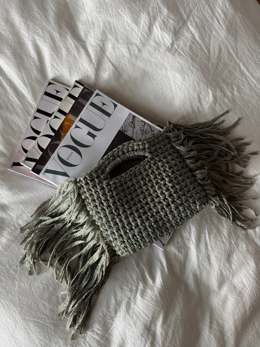 MINOU bag standard/ multicolor lurex con frange