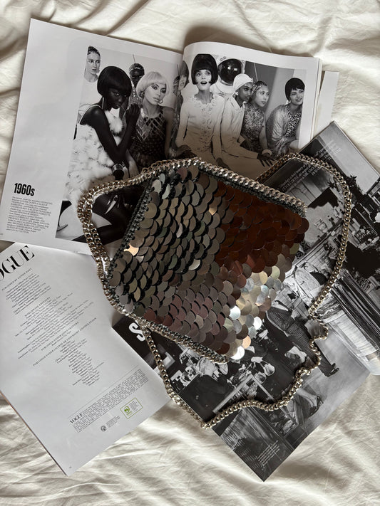 STAR bag standard// grigia scura con paillettes