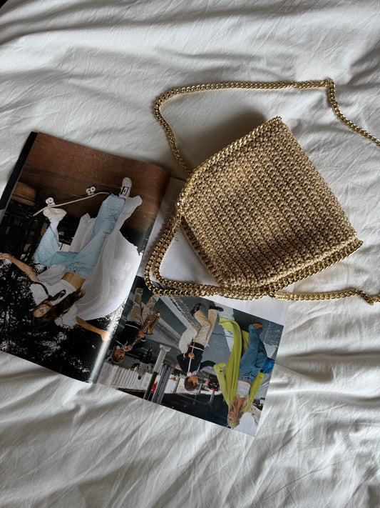 STAR bag mini// sabbia lurex oro