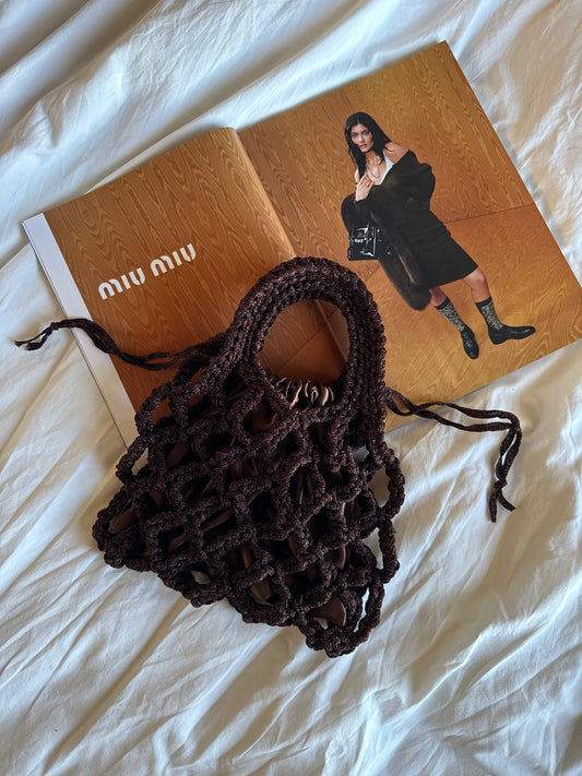 LOOM bag mini// marrone lurex