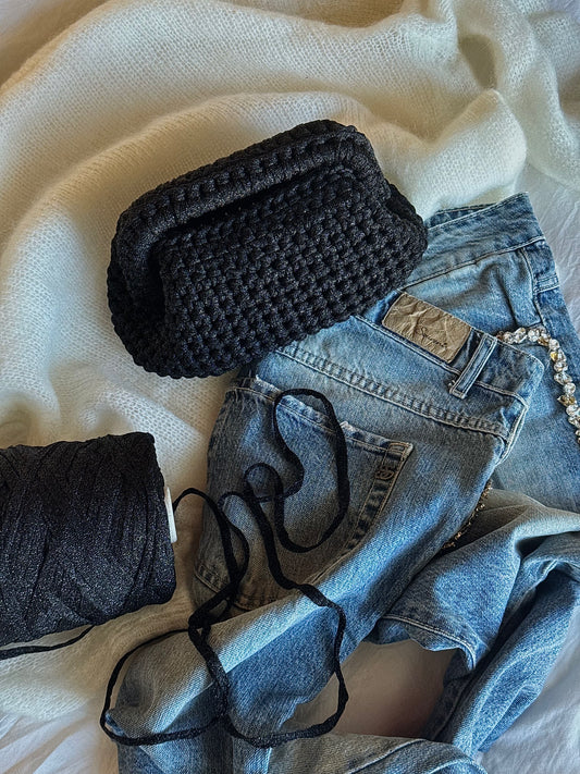 CLOUD bag standard// nera lurex con manico