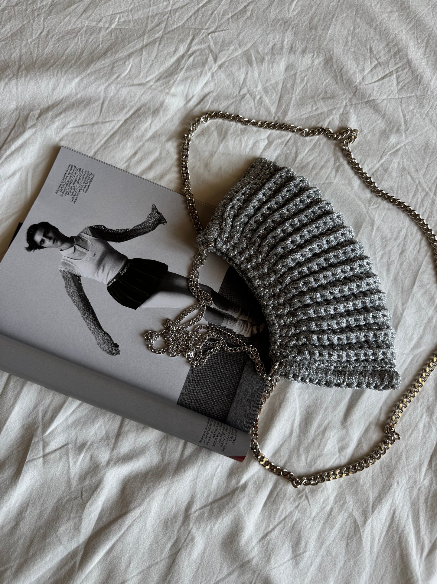 BONBON bag mini// argento lurex