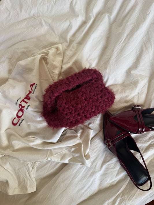 FLUFFY CLOUD bag// bordeaux con manico